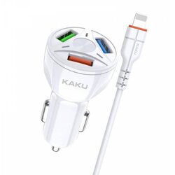 Kaku avtopolnilec KSC-493 3.0 qc s kablom 1m lightning iphone 12 - bel Cene