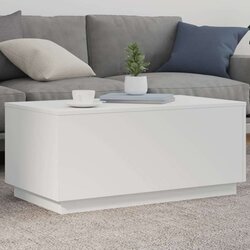 vidaXL Stolić za kavu s LED svjetlima bijeli 90 x 50 x 40 cm Cijene