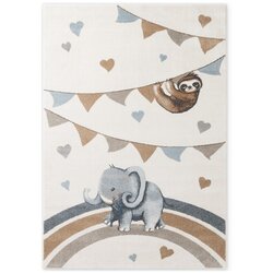Villeroy Boch Kremno bela otroška preproga 120x170 cm Walk like an Elephant Rainbow Party – Cene