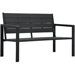 vidaXL Vrtna klupa 120 cm crna HDPE s izgledom drva Cijene