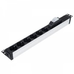 LANDE napojna letva pdu alu 19" 1U 6xšuko sa osiguracem,16A,1.5m LN-PRZ-SGT-1U6P-SC-P Cene