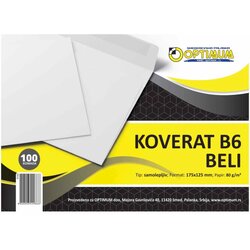 Koverat B6 BELI 1/100 SAMOLEPIV *SR Cene