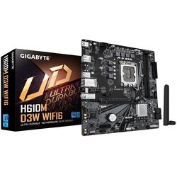 Gigabyte H610M D3W WIFI6 Motherboard - Supports 14th Gen. Intel Core CPUs, 5+1+1 phases VRM, up to 5600MHz DDR4, 1xPCIe 3.0 M.2, Wi-Fi 6, 1GbE LAN, USB 3.2 Gen 1 Cene