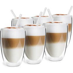 Vialli Design Set 6 kozarcev z dvojno steno in steklenimi slamicami Vialli Design Cene