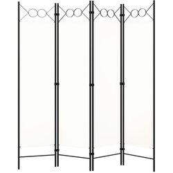 Sobna pregrada s 4 panela bijela 160 x 180 cm Cene