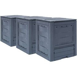  Vrtni kompostnik 3 kosi sive barve 60x60x73 cm 780 L Cene