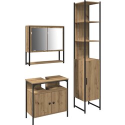 vidaXL 3-dijelni set namještaja za kupaonicu, umjetni hrast Cijene