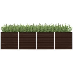  Povišena vrtna gredica smeđa 320 x 80 x 77 cm pocinčani čelik Cijene