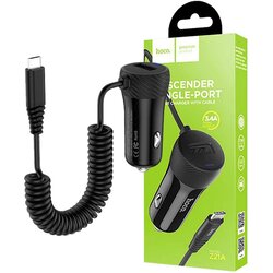 Hoco Auto punjač sa micro USB kabelom, 1 x USB, 2.4 A max. - Z21A Ascender single USB , Crni Cene