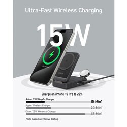Anker punjač Maggo Magnetic Wireless Charger 15W, Foldable 3-in-1 With Charger Bundle, crna Cijene