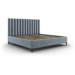Mazzini Beds Svijetlo plavi tapecirani bračni krevet s prostorom za odlaganje s podnicom 160x200 cm Casey – Cene