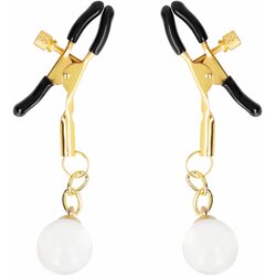 Kink Glass Bead Nipple Clamps Gold Cene