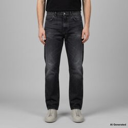 Amish Jeans Js) James Man Selvedge Black Denim Black Ari Črna Cene
