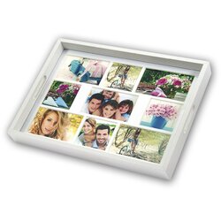 Zep Photo Tray white 45x35 Holz Fototablett 9 Bilder W006 Cene