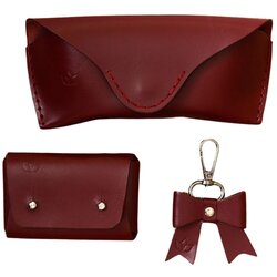 Mozzafiata Set Ruby gift box, Novčanik, privezak i futrola za naočare, Bordo Cene