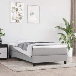 vidaXL Box spring krevet s madracem svjetlosivi 90x190 cm od tkanine Cijene