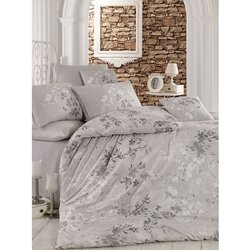 Elena grey greywhitedark grey ranforce super king quilt cover set (fr) Cene