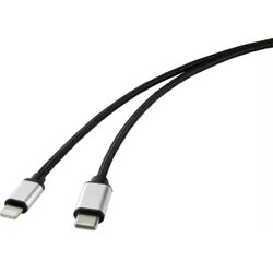 Renkforce mobilni telefon priključni kabel [1x moški konektor USB-C® - 1x moški konektor Apple dock lightning] 2.00 m črna, (20432802) Cene
