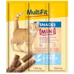 MultiFit priboljšek za mačke Mini Meat Sticks losos in postrv 3x6 g Cene