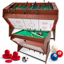 THUNDER Multifunkcijska miza SMART – 3v1: nogomet, zračni hokej, biljard, 126 × 82,5 × 84 cm, (5000093389) Cene