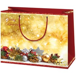 Cardex Cardex: Vesel božič! zlata velika darilna vrečka 26x13x33cm Cene