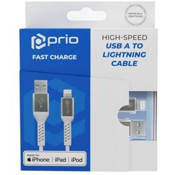 Prio Charge & Sync USB A na Lightning kabel MFi certificiran 120 cm bijele boje Cene
