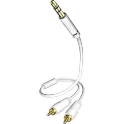 Inakustik 00310005 cinch / klinker avdio priključni kabel [2x moški cinch konektor - 1x 3\,5 mm banana moški konektor] 5.00 m bela pozlačeni konektorji, (20431456) Cene