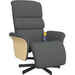 Maison Chic masažni naslanjač - Relax naslanjač z oporo za noge temno sivo blago, (22061601) Cene