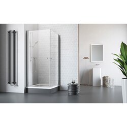 Corniche kutna tuš kabina Light (80 x 80 x 190 cm, Debljina: 5 mm, Srebrne boje) + BAUHAUS jamstvo 2 godine Cijene