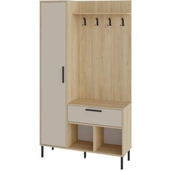 Marckeric krem/u prirodnoj boji set za hodnik u dekoru hrasta 108x195x35 cm heidy Cene