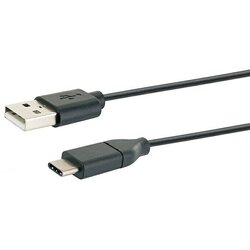 SCHWAIGER USB adapterski kabel 3.1 C vtikač / 2.0 A vtikač (1 m, Črne barve) Cene