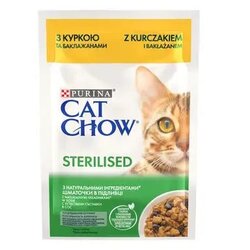 Cat Chow kesica za mačke sterilised s piletiom u sosu, 85g Cene