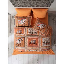 Hermes satenski set posteljine, 200x220cm, narandžasta Cene