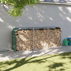 vidaXL Držač za cjepanice zeleni 234 x 45 x 100 cm pocinčani čelik Cijene