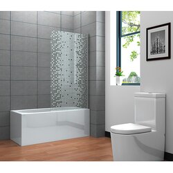 Corniche stena za kopalno kad pikto ii (80 x 140 cm, enodelna, srebrni profil, steklo: 4 mm) Cene