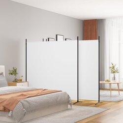 vidaXL Sobna pregrada s 4 panela bijela 698x180 cm od tkanine Cijene