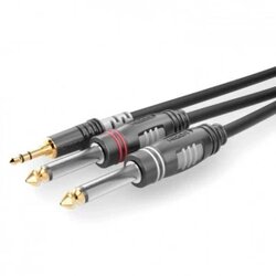 Sommer Cable HBA-3S62-0090 klinker avdio priključni kabel [1x 3\,5 mm banana moški konektor - 2x klinken vtič 6.3 mm (mono)] 0.90 m črna, (20432153) Cene