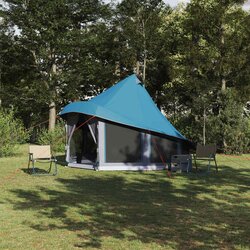 Tipi šator s krovom s pohranom Plava 404 x 370 x 270 cm taft Cene
