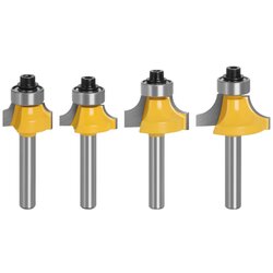 INF 4pcs Set za okroglo kotni rezkalnik - 6mm/6.35mm steblo za obdelavo lesa, (5000159486) Cene