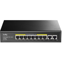 Cudy GS1010PE 8-Port gbit poe+ switch with 2 gbit uplink ports 120W, steel case Cene