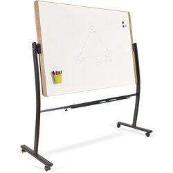 Rocada Vrtljiva magnetna bela tabla na stojalu 100x150 cm – Natural Cene