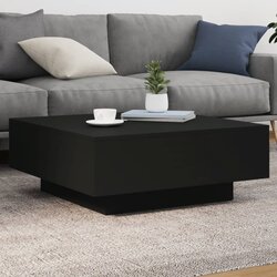 vidaXL Stolić za kavu s LED svjetlima crni 80x80x31 cm Cijene