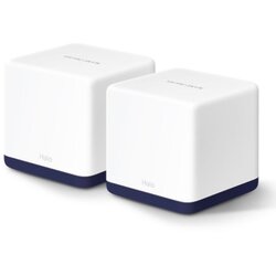 Mercusys Halo H50G (2-Pack) AC1900 Whole Home Mesh Wi-Fi System, 600 Mbps at 2.4 GHz + 1300 Mbps at 5 GHz, 3× Internal Antennas, 3× Gigabit Ports per Unit (WAN/LAN auto-sensing), Halo APP, Router/AP Mode, One Unified Network, MU-MIMO, Beamforming Cene