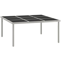 vidaXL vrtna jedilna miza 170x170x74,5 steklo in jeklo Cene