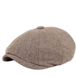Smania Moška vintage baretka Gatsby - Svetlo rjava Cene