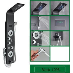 SAFLIHCAR LED tuš panel, sodoben dizajn, SPA masažni curki, pameten prikaz temperature, črna 8006, (5000159322) Cene