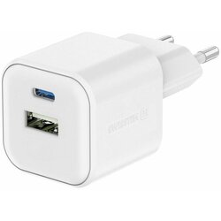 Swissten polnilec GaN 1xUSB-C 20W PD,1xUSB-A 18W, bel Cene