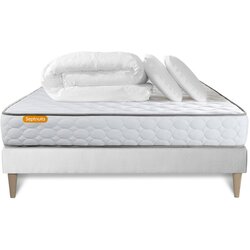 Septnuits Kompletni paket za posteljo - Vzmetnica 140x190 cm + Vzmetni okvir z letvami (komplet) + 2 vzglavnika + Prevleka - Memo, (21614143) Cene