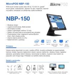 MicroPOS NBP-150, Cel.J4125, 8GB DDR4, 256 SSD,MCR Cene