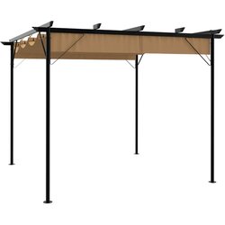 Furnova Pergola z zložljivo streho taupe 3x3 m jeklo 180 g/m², (21919197) Cene
